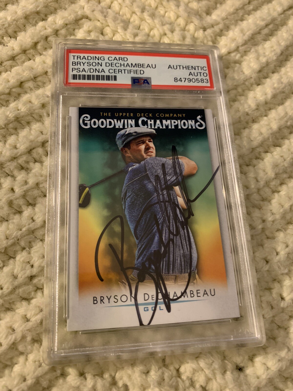 Bryson DeChambeau Signed 2021 Goodwin Champions Card #5 PSA /DNA COA RC Rookie
