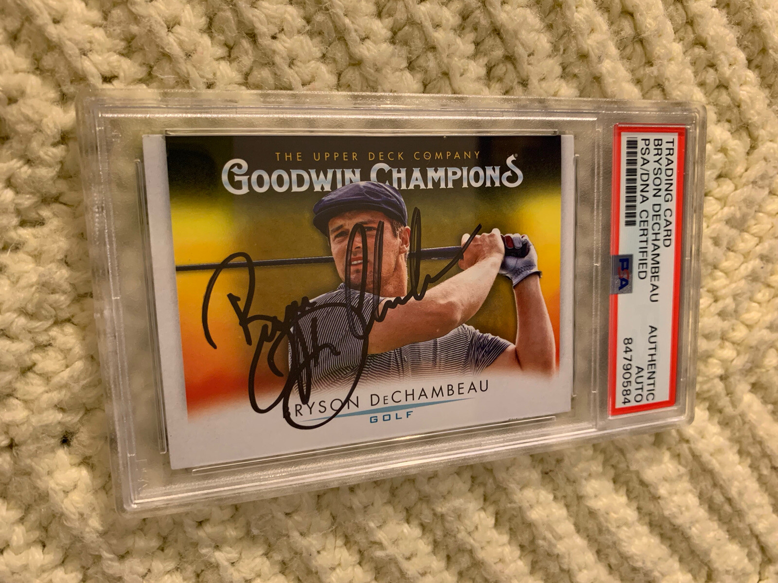 Bryson DeChambeau Signed 2021 Goodwin Champions Card #73 PSA /DNA COA RC Rookie
