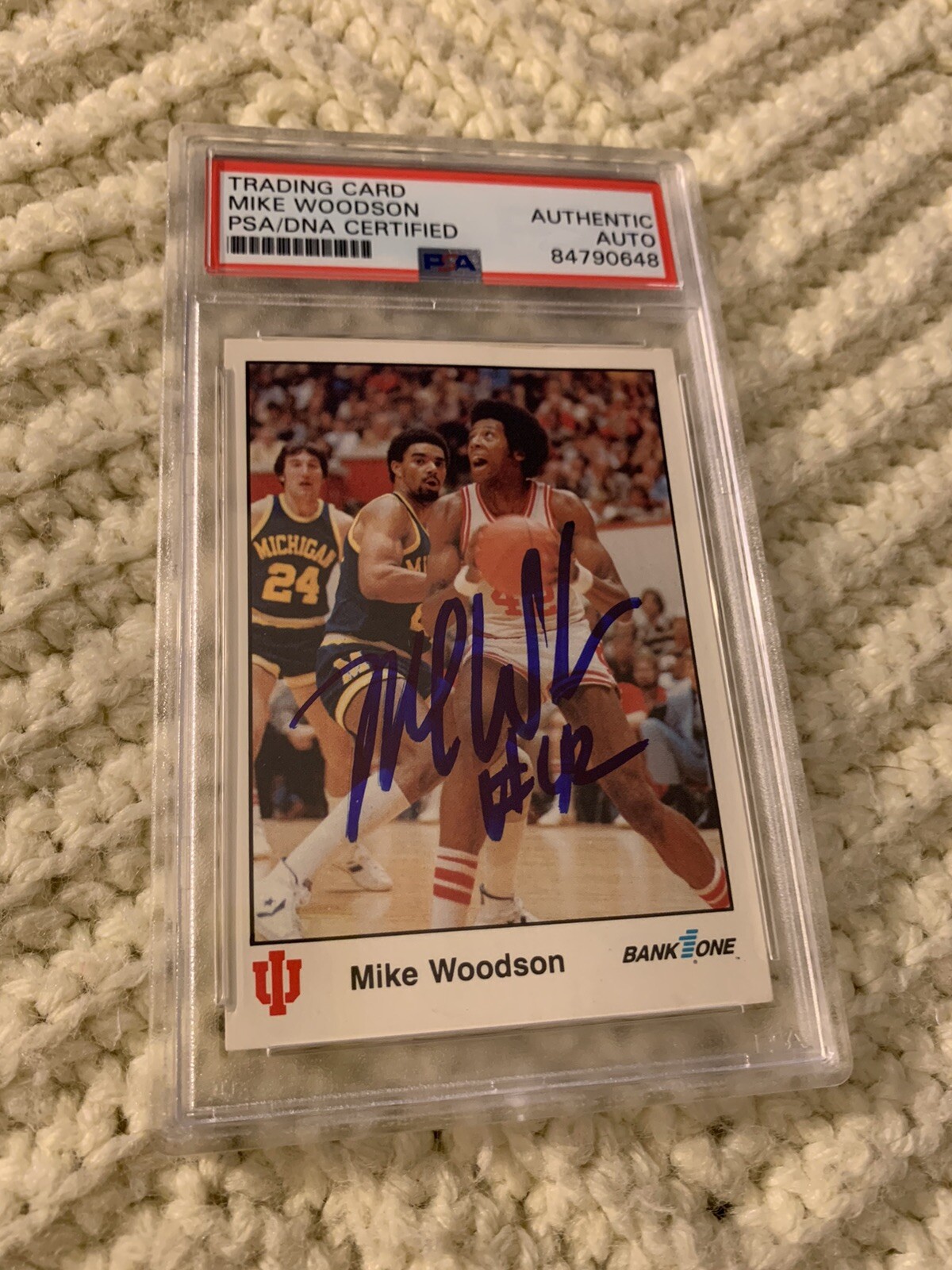Mike Woodson Signed 1987 Bank One IU Hoosiers Card #13 PSA /DNA COA Autographed
