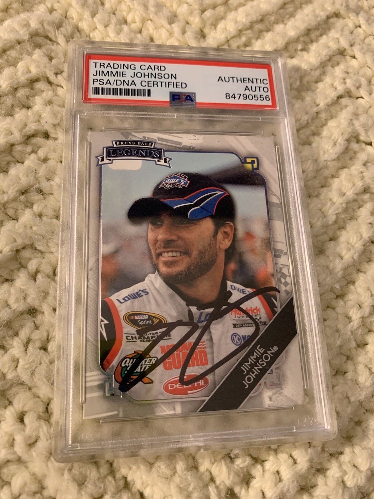 Jimmie Johnson Signed 2009 Press Pass Legends Card #48 PSA /DNA Slab COA
