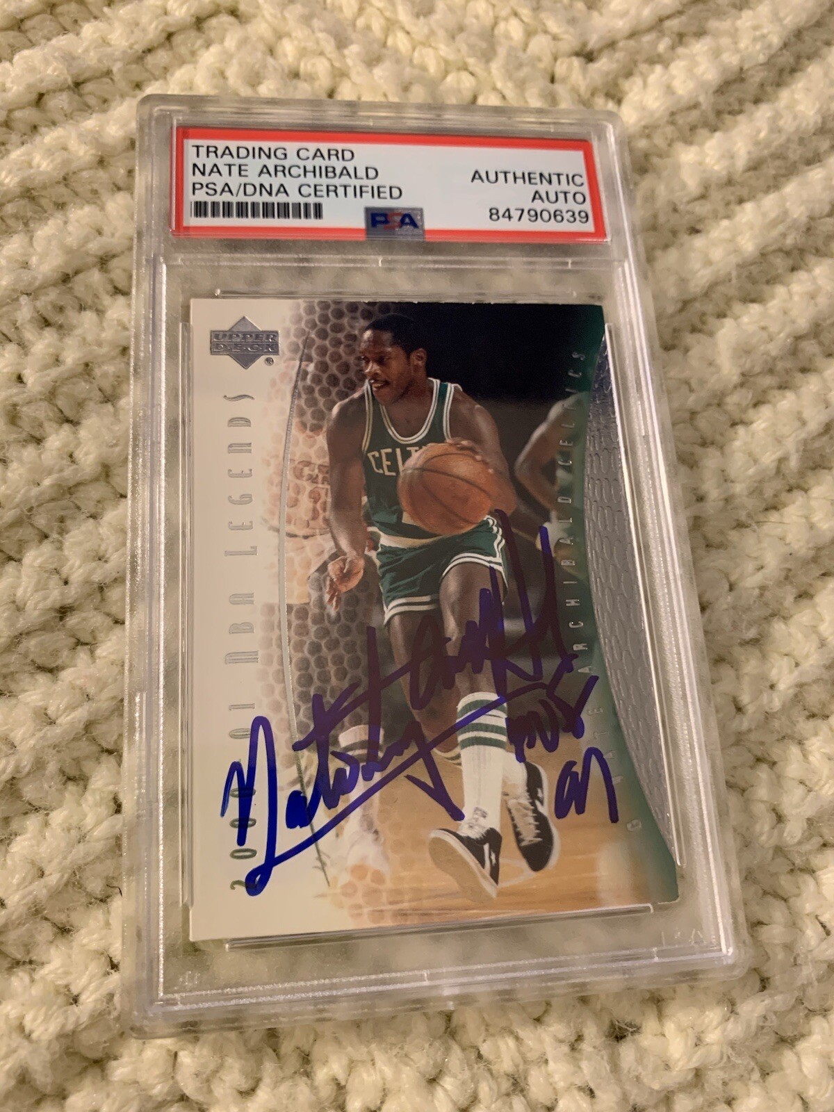 Nate Tiny Archibald Signed 2000-01 UD NBa Legends Card #64 PSA /DNA Slab COA
