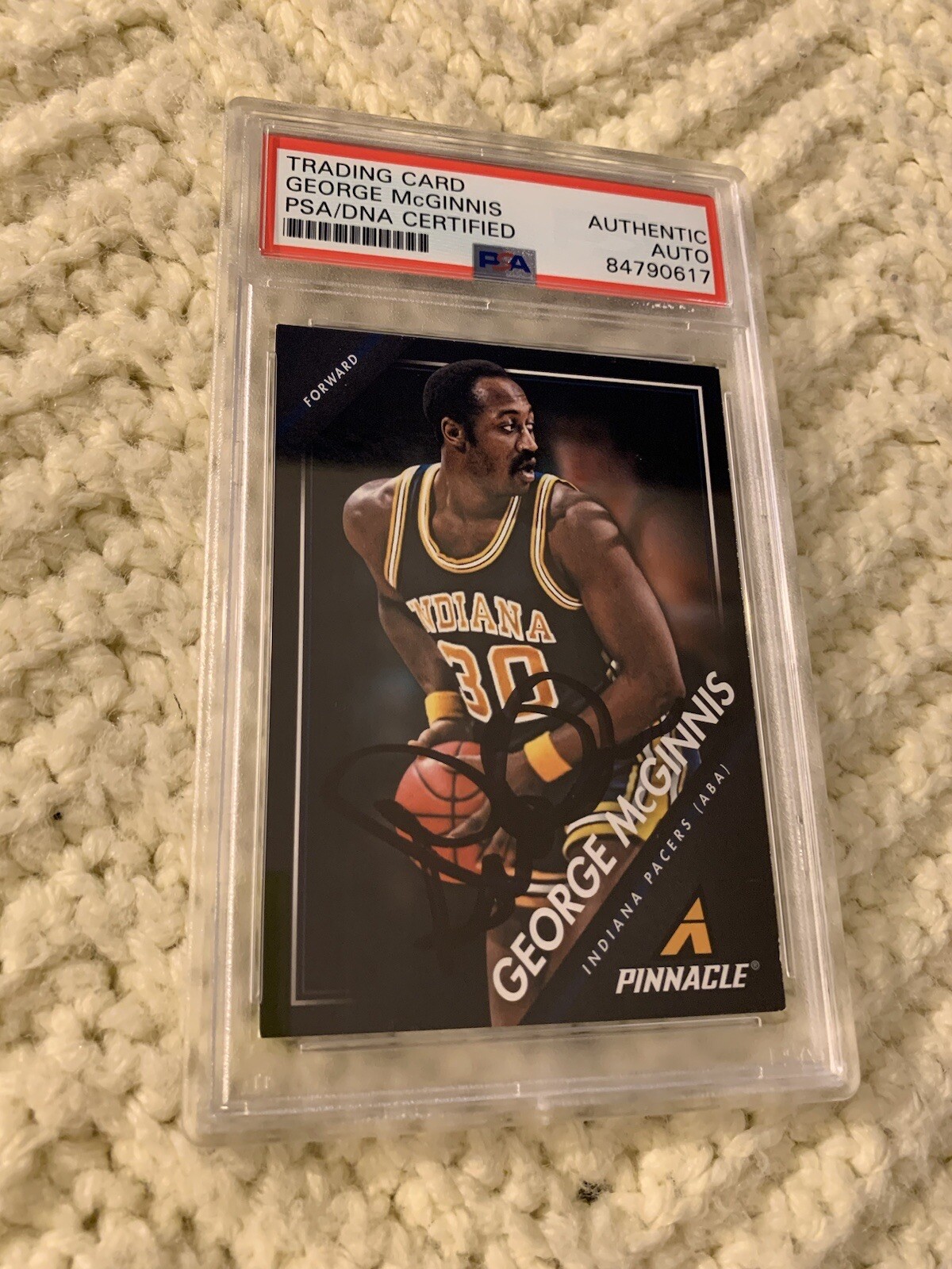 George McGinnis Signed 2013-14 Panini Pinacle Card #265 PSA /DNA Slab COA
