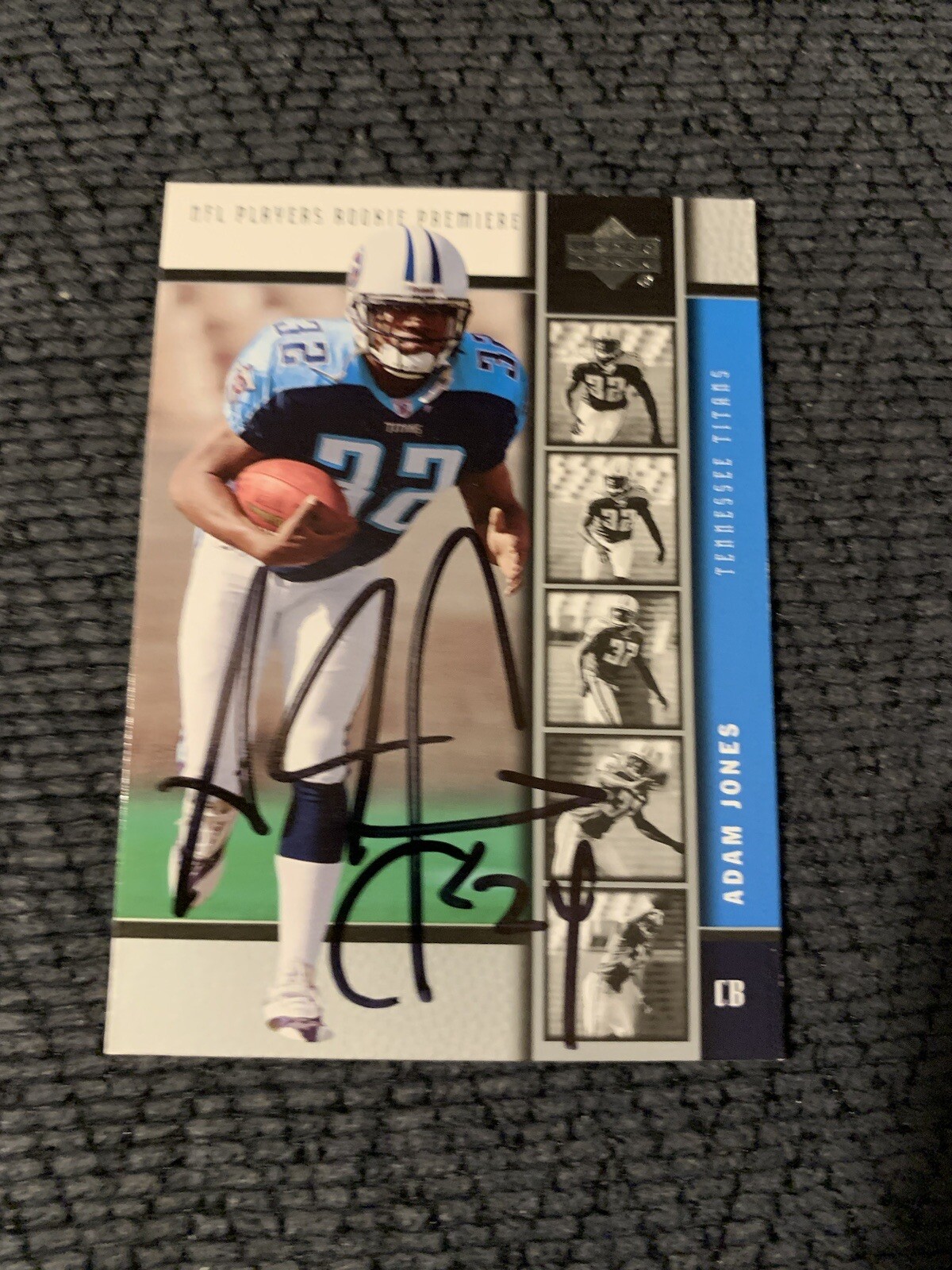 ADAM PAC MAN JONES SIGNED TRADING CARD AUTOGRAPHED FOOTBALL COLLECTIBLE MEMORABILIA