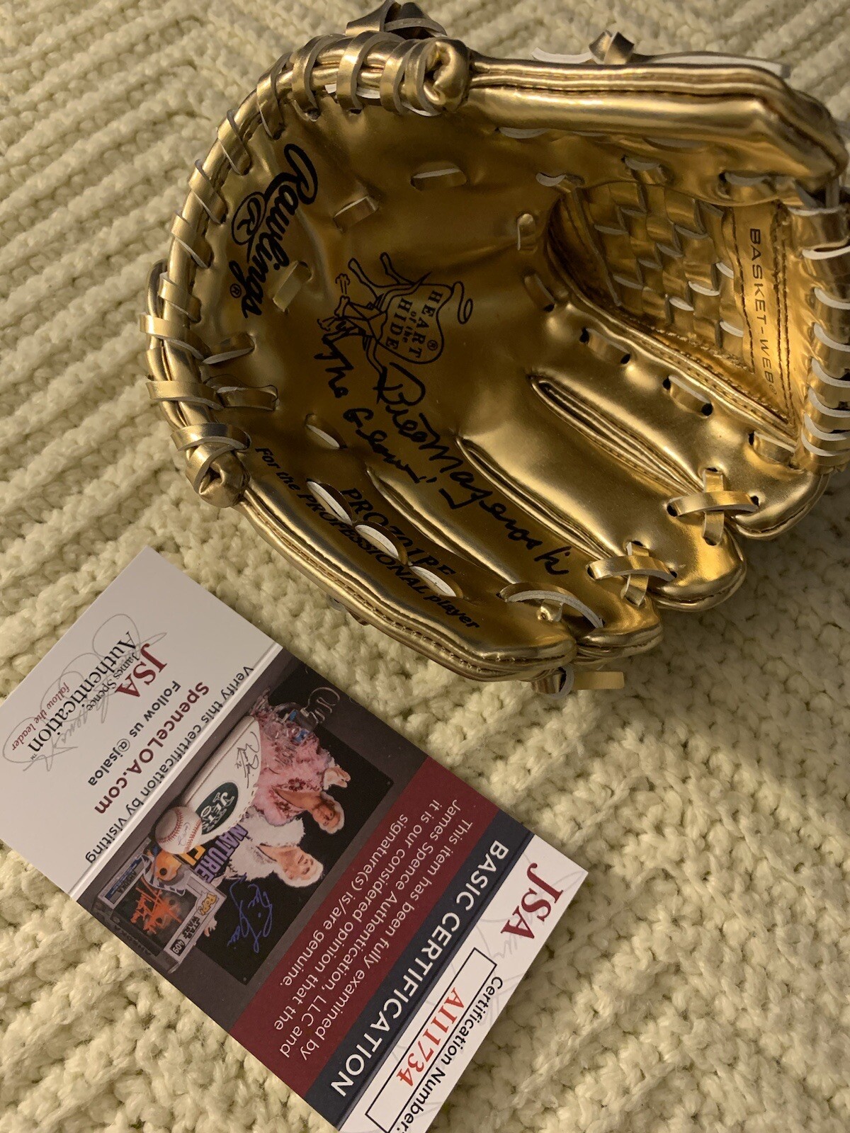 Bill Mazeroski Signed Mini Rawlings Gold Glove Autograph JSA Authentication COA

