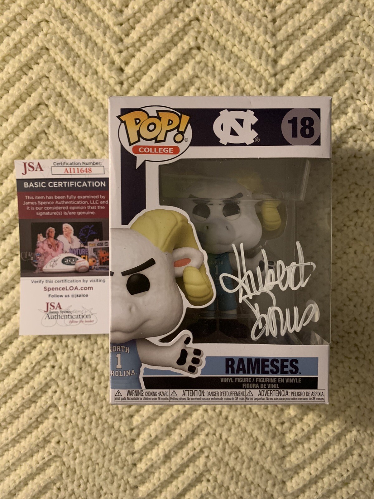 Hubert Davis Signed Funko Pop UNC 18 JSA Authenticated COA Autographed Ramses
