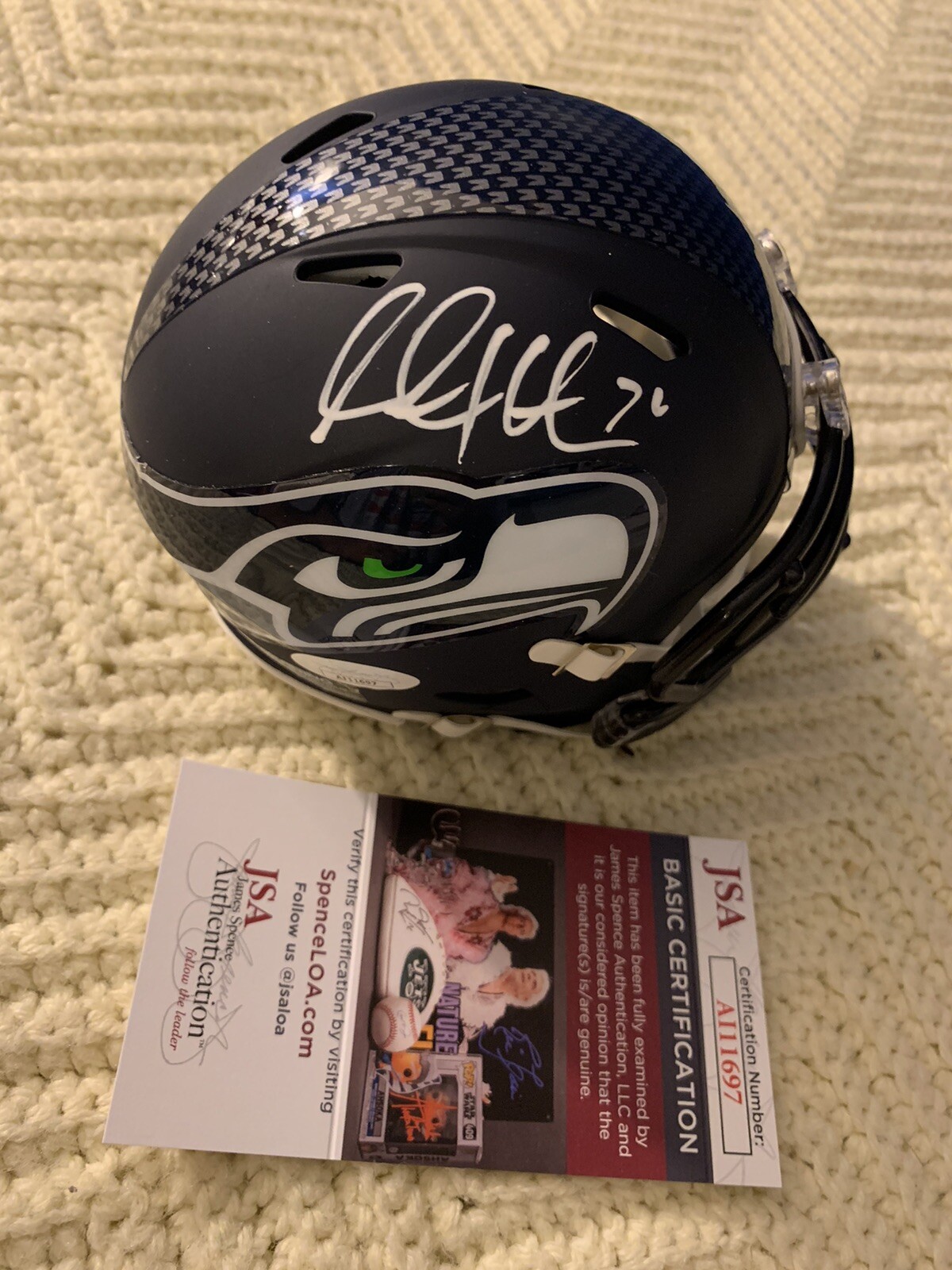 New ListingSteve Hutchinson Signed Mini Helmet Seattle Seahawks JSA Authentication COA
