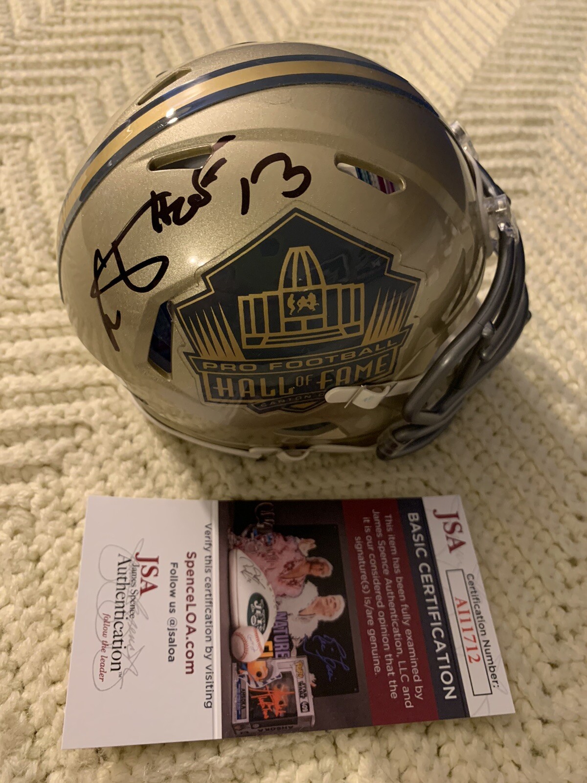 New ListingCris Carter Signed Mini Helmet Hall Of Fame Buckeyes JSA Authentication COA
