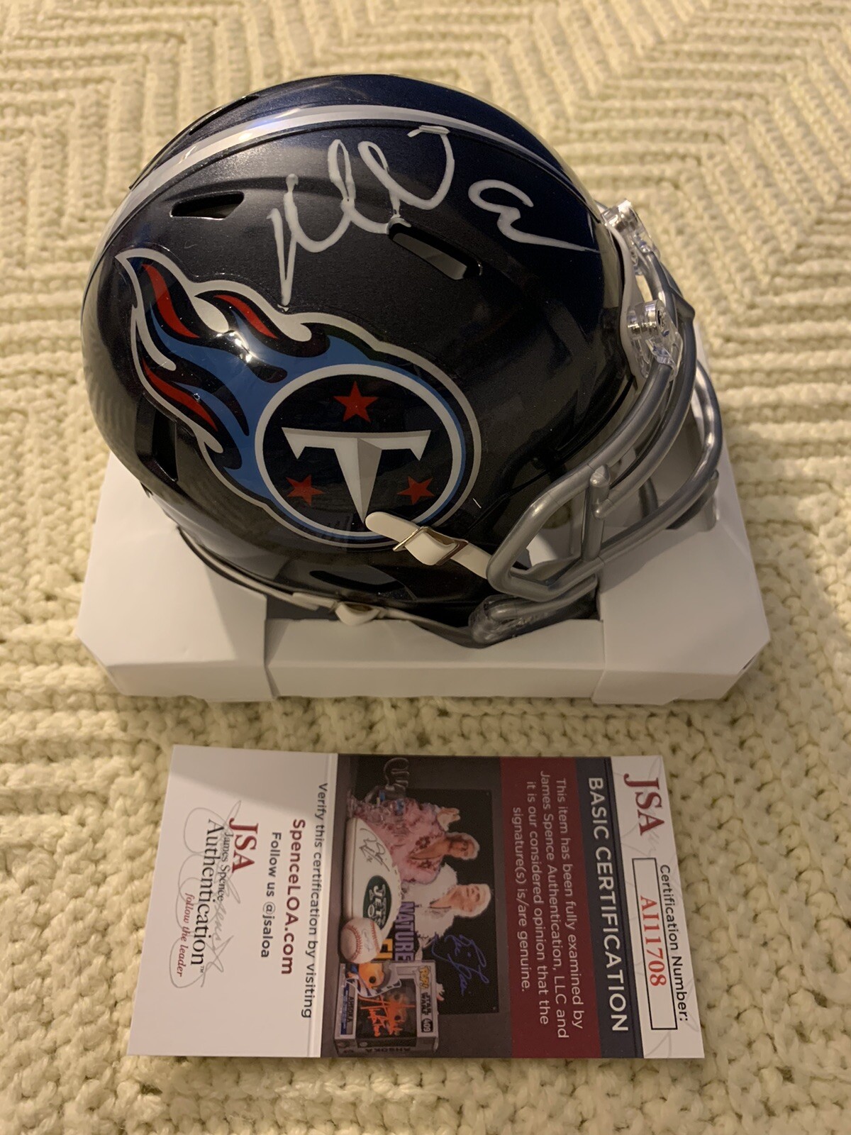 New ListingMike Vrabel Signed Mini Helmet Tennessee Titans JSA Authentication COA
