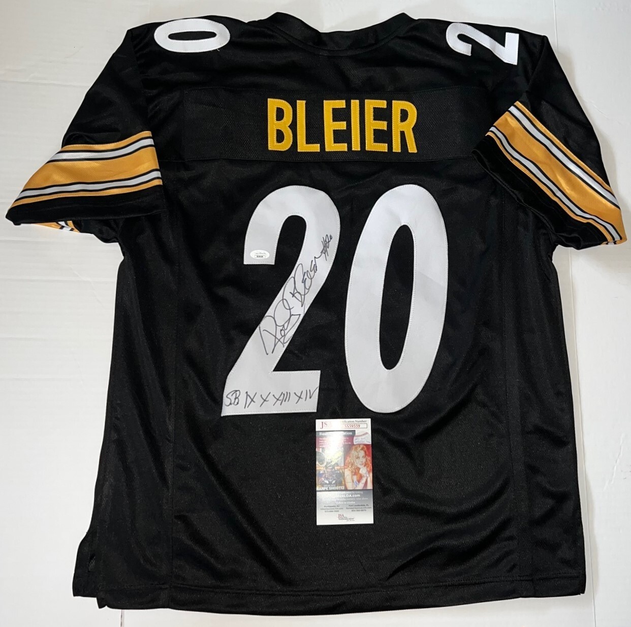 Rocky Bleier Pittsburgh Steelers signed Custom jersey autographed W/ Inscrip JSA