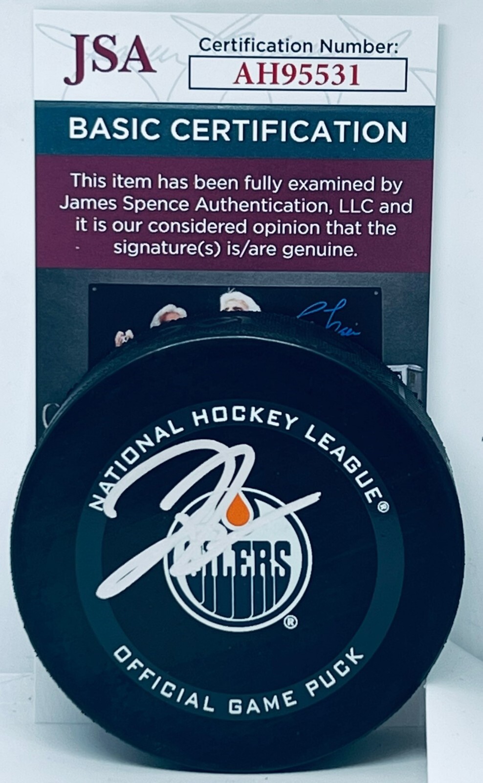 Darnell Nurse signed Edmonton Oilers Official Game Puck autographed JSA COA