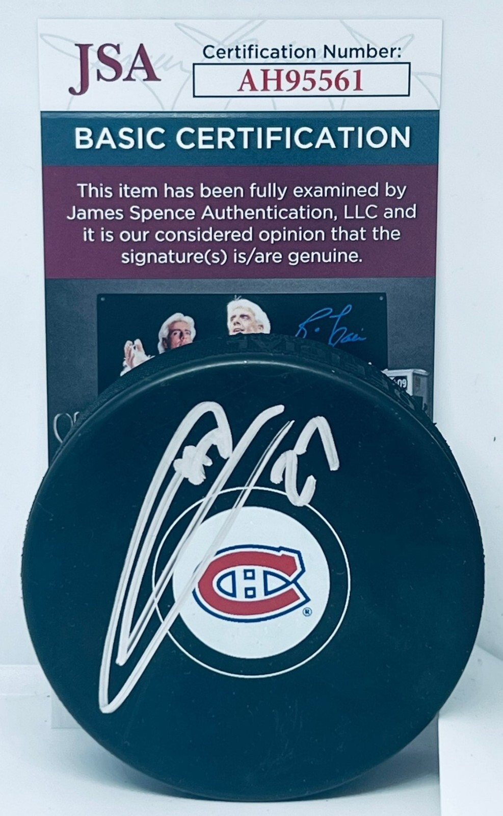 Jonathan Drouin signed Montreal Canadiens Puck autographed Habs JSA