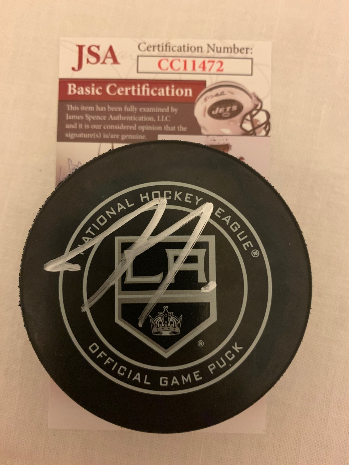 Tyler Toffoli signed Los Angeles Kings Official Game puck autographed LA JSA
