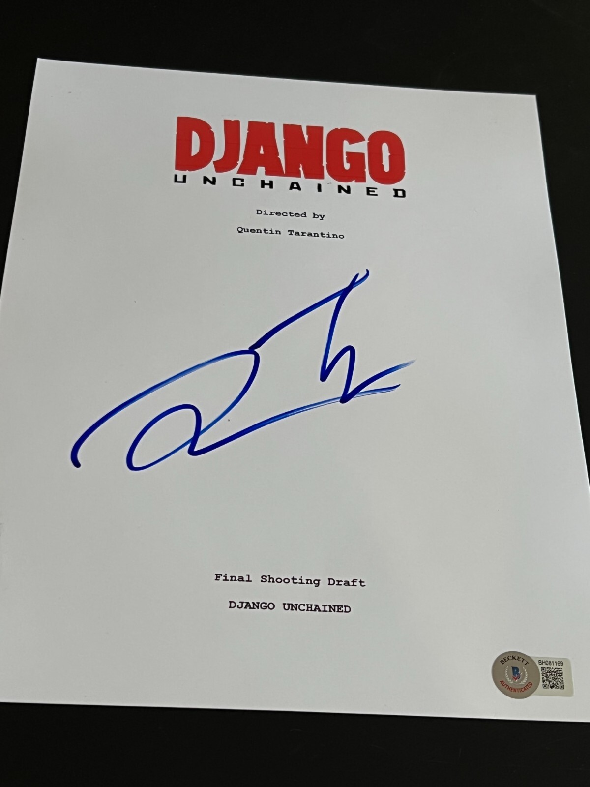 QUENTIN TARANTINO SIGNED AUTOGRAPH MOVIE SCRIPT DJANGO PULP BECKETT BAS COA D7