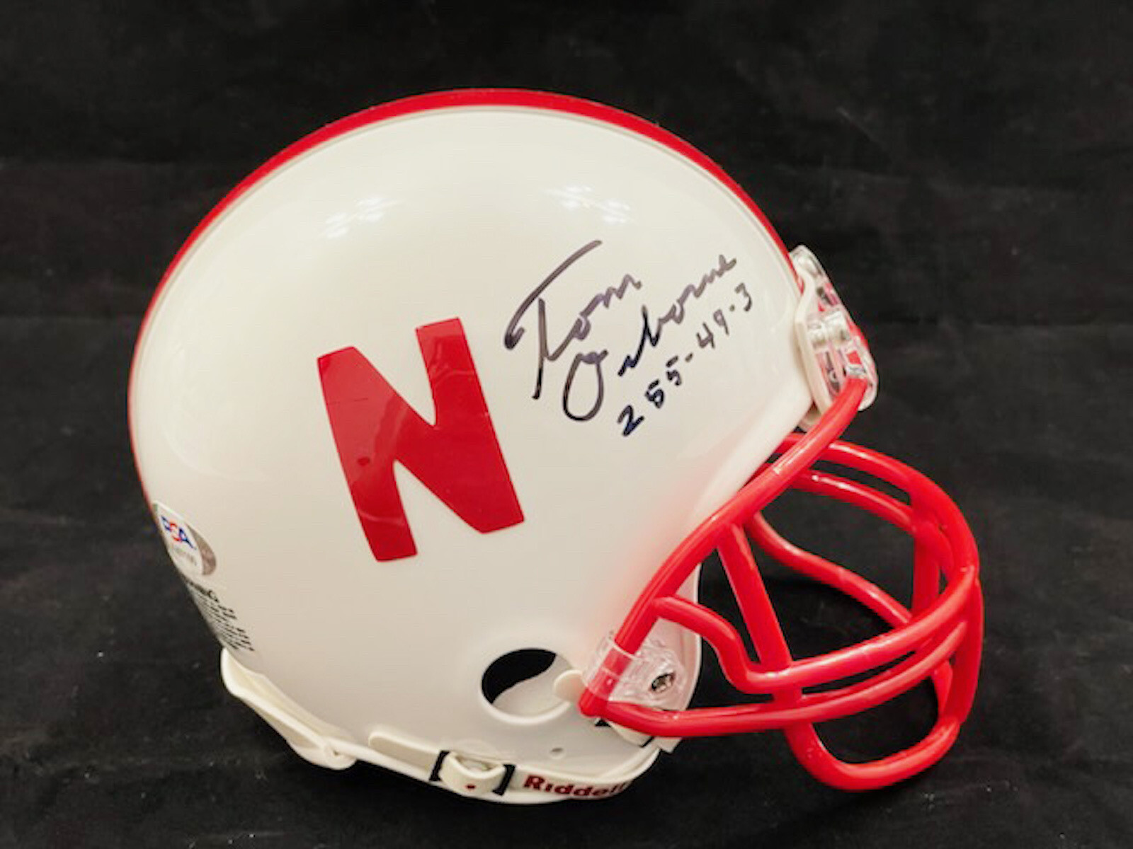 TOM OSBORNE SIGNED NEBRASKA CORNHUSKERS MINI HELMET PSA DNA W/ 255-49-3 HUSKERS
