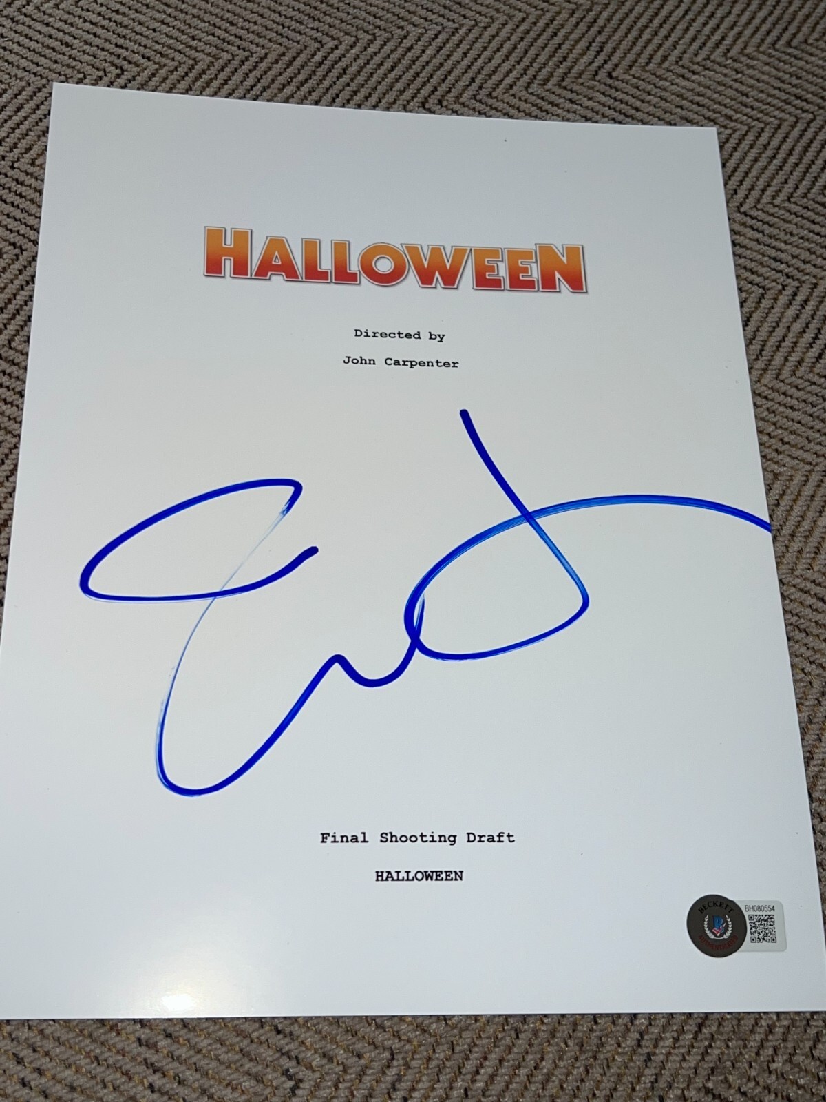 JAMIE LEE CURTIS SIGNED AUTOGRAPH HALLOWEEN MOVIE SCRIPT FULL BECKETT BAS COA E
