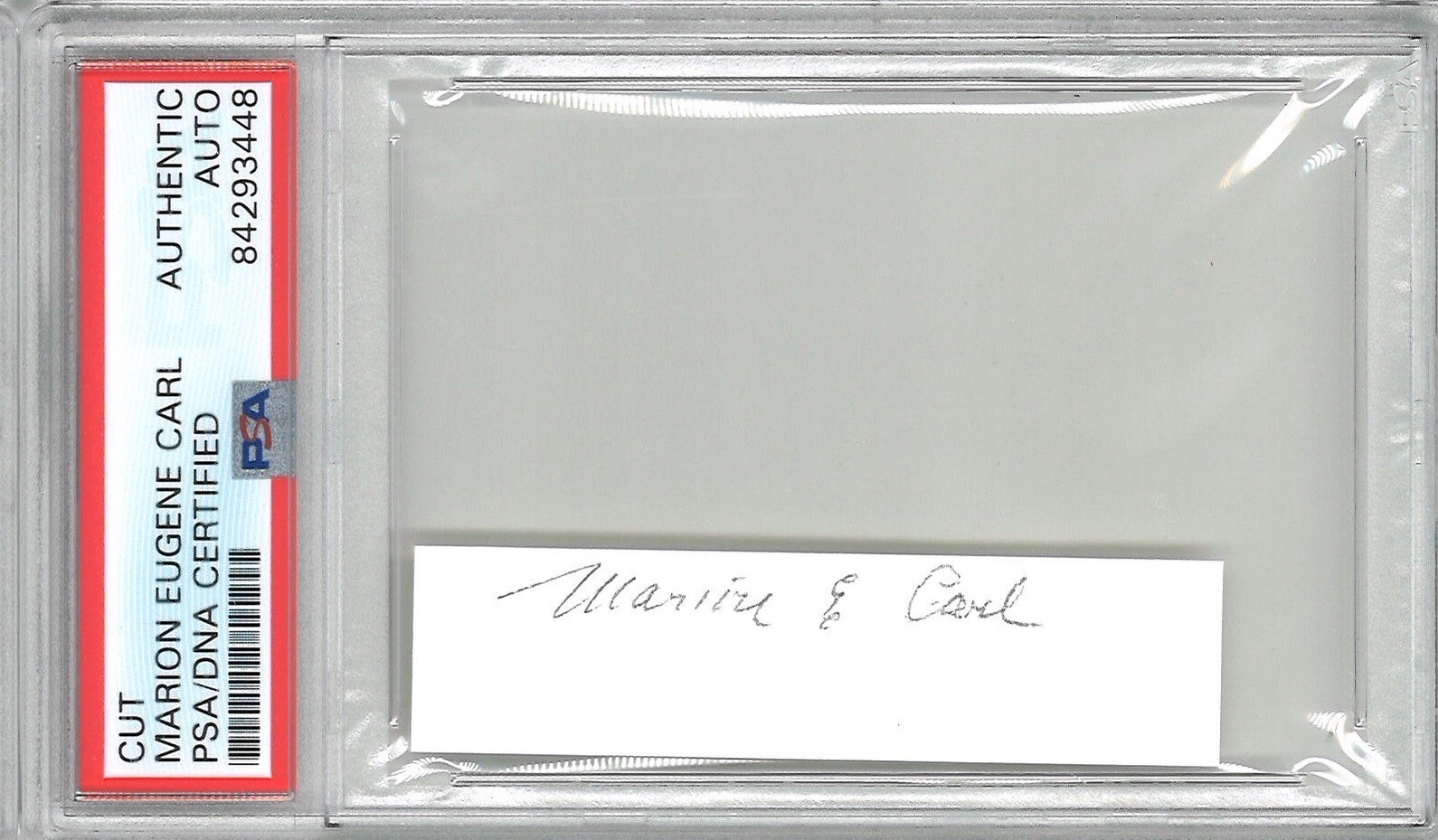 MARION CARL SIGNED CUT SIGNATURE PSA DNA 84293448 (D) WWII USMC ACE