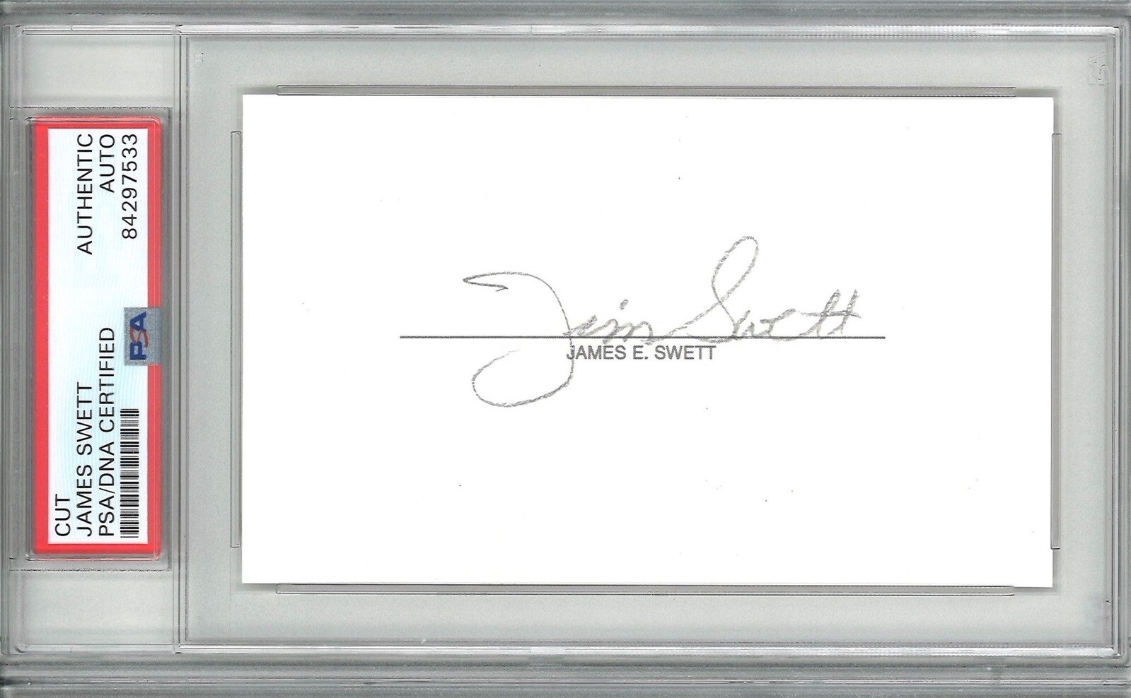 JAMES SWETT SIGNED CUT SIGNATURE PSA DNA 84297533 (D) WWII ACE 15.5 V USMC