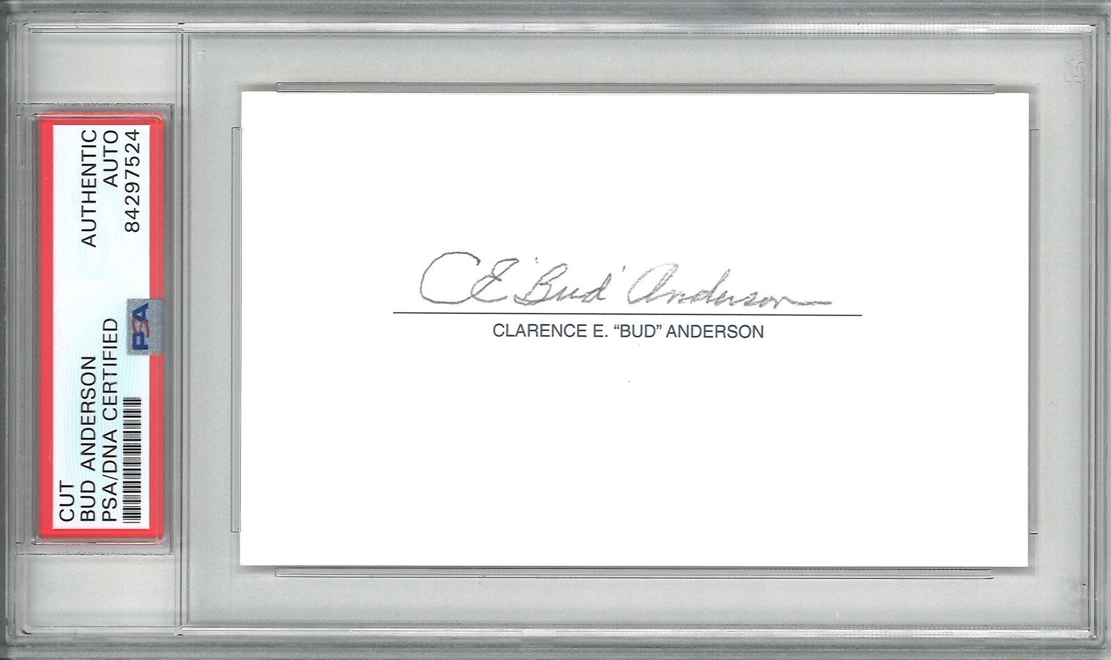CE BUD ANDERSON SIGNED CUT SIGNATURE PSA DNA 84297524 WWII ACE 16.25 V P-51