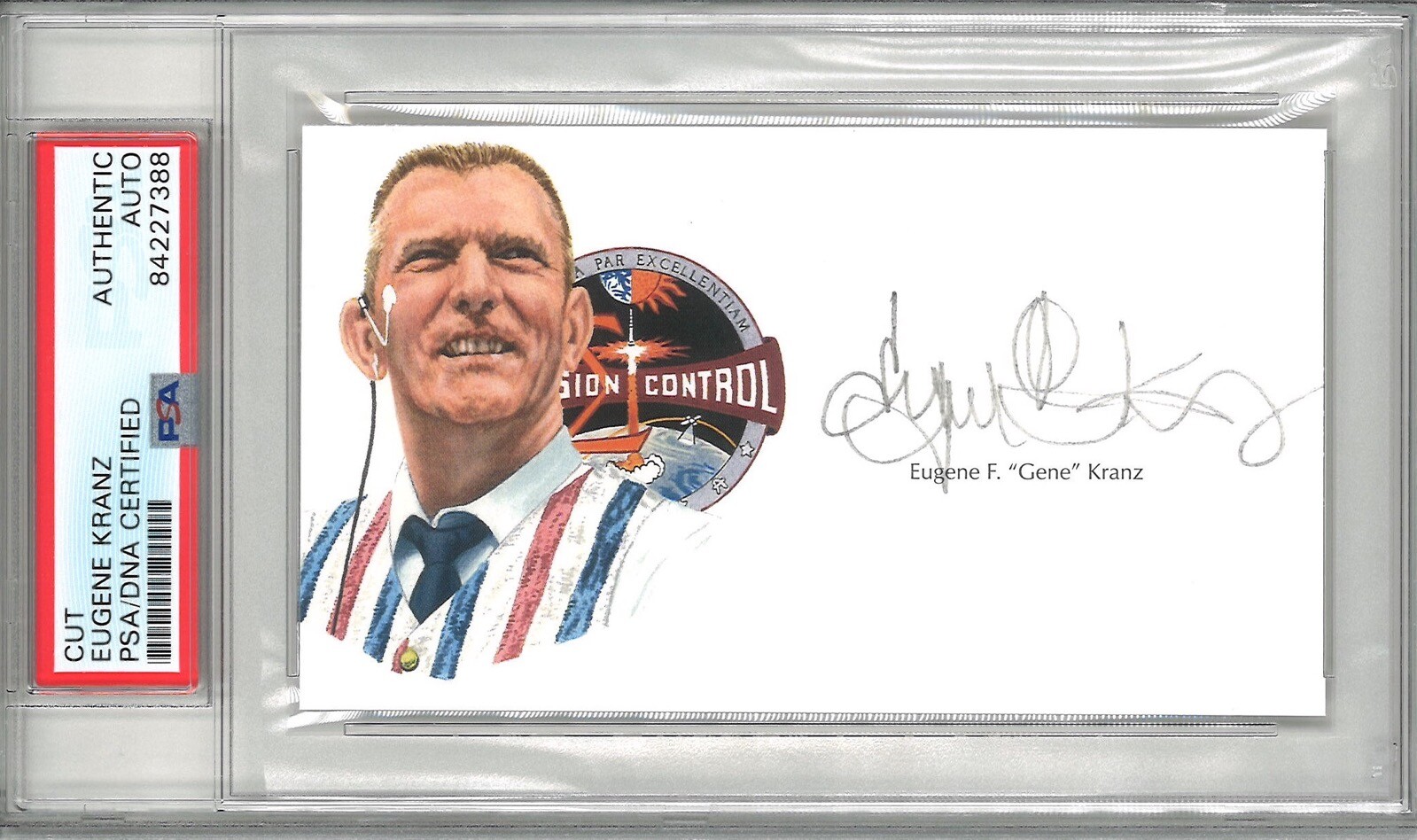 EUGENE KRANZ SIGNED CUT SIGNATURE PSA DNA 84227388 NASA APOLLO 11