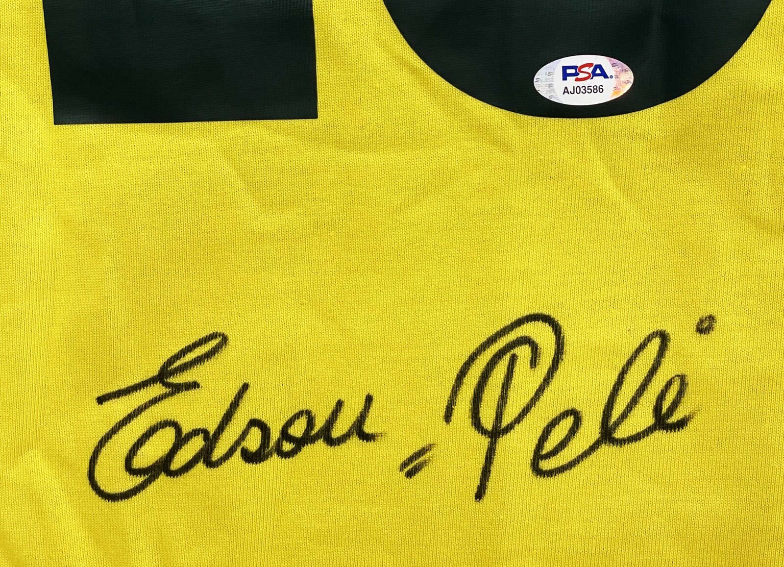EDSON PELE SIGNED CBD 1970 BRAZIL WORLD CUP JERSEY PSA DNA AJ03586 GEM MINT 10