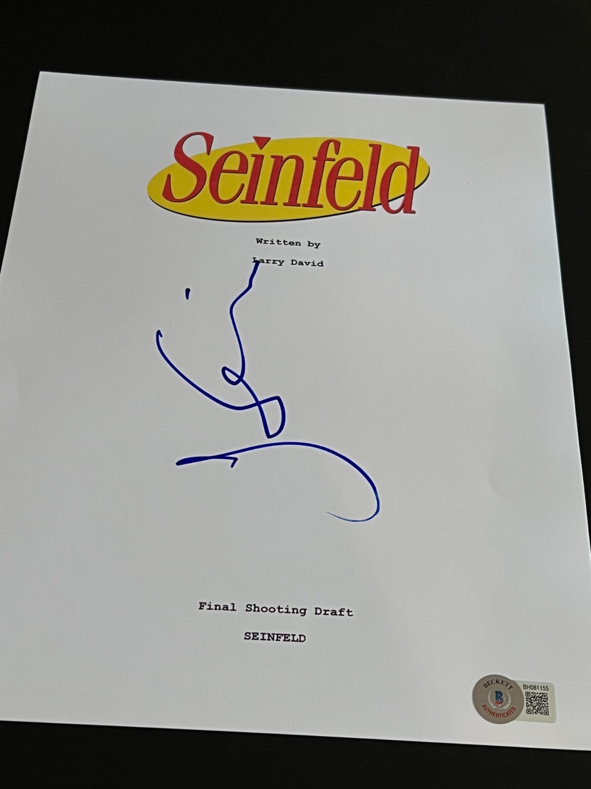 JERRY SEINFELD SIGNED AUTOGRAPH TELEVISION SCRIPT SEINFELD BECKETT BAS COA E