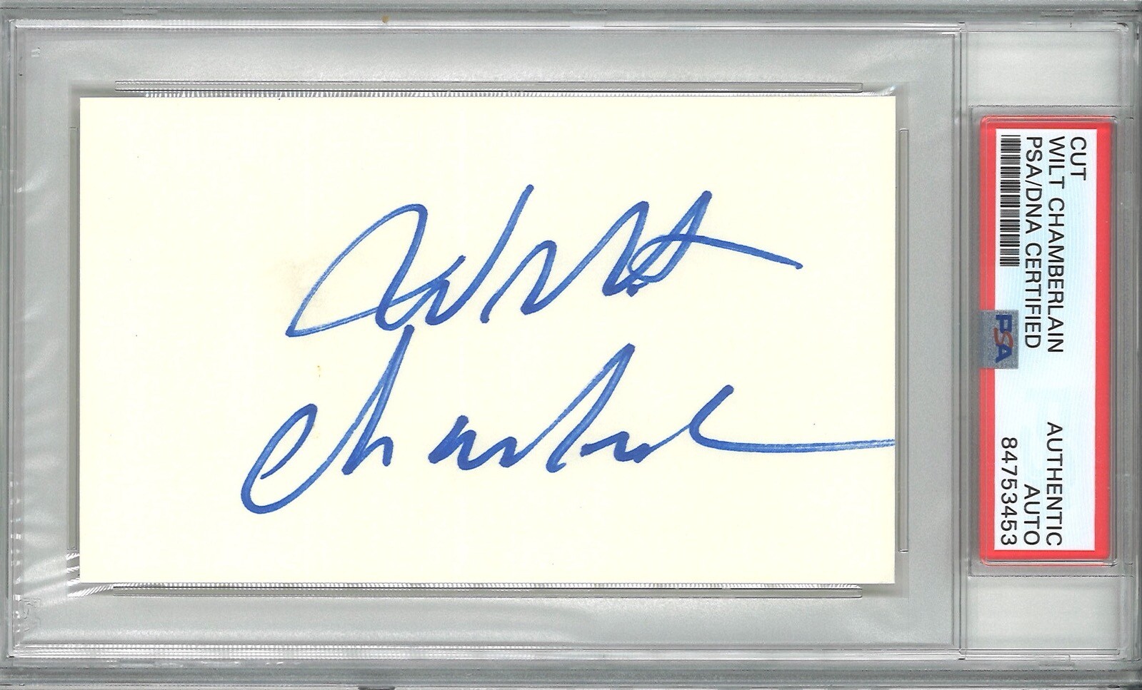 WILT CHAMBERLAIN SIGNED CUT SIGNATURE PSA DNA 84681157 (D) LAKERS HOF