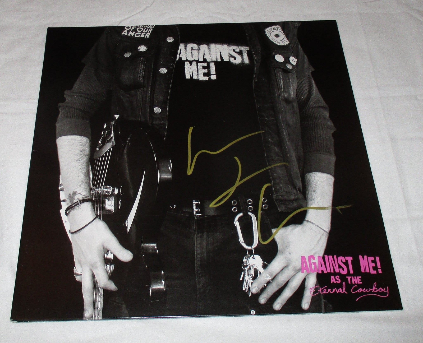 LAURA JANE GRACE SIGNED AGAINST ME! AS THE ETERNAL COWBOY VINYL RECORD JSA
