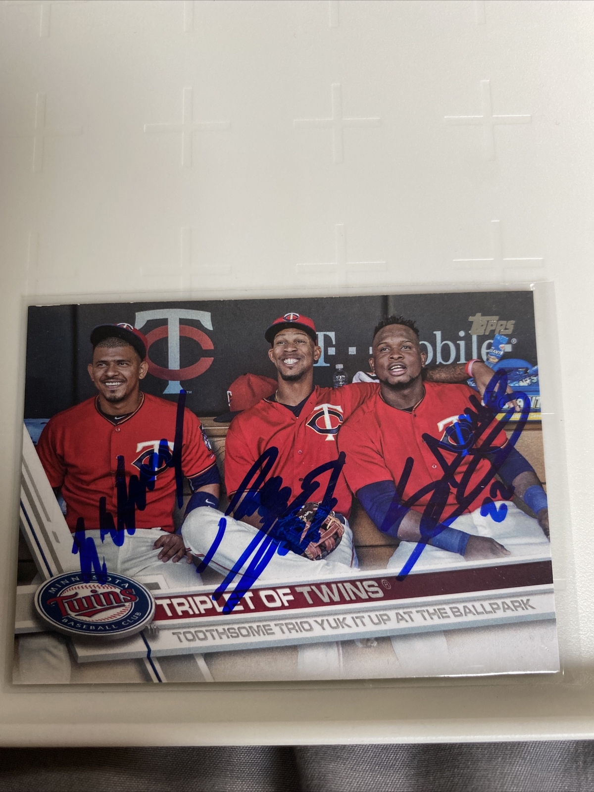 2017 Triplet of Twins Signed Autographed Sano Byron Buxton Escobar Topps Card
