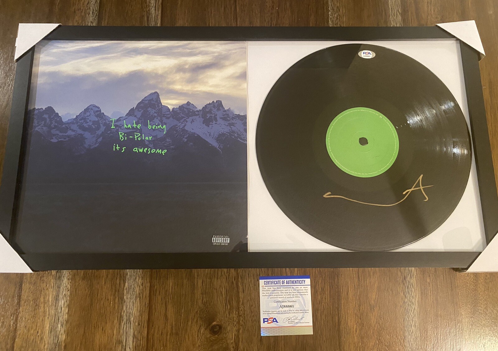 Kanye West signed autographed vinyl record Framed Music legend PSA COA PROOF
