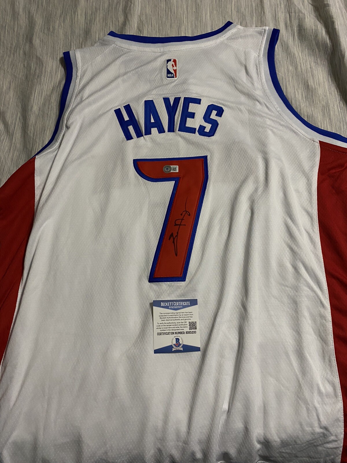 Killian Hayes Detroit Pistons Signed Autographed Jersey Beckett COA Star
