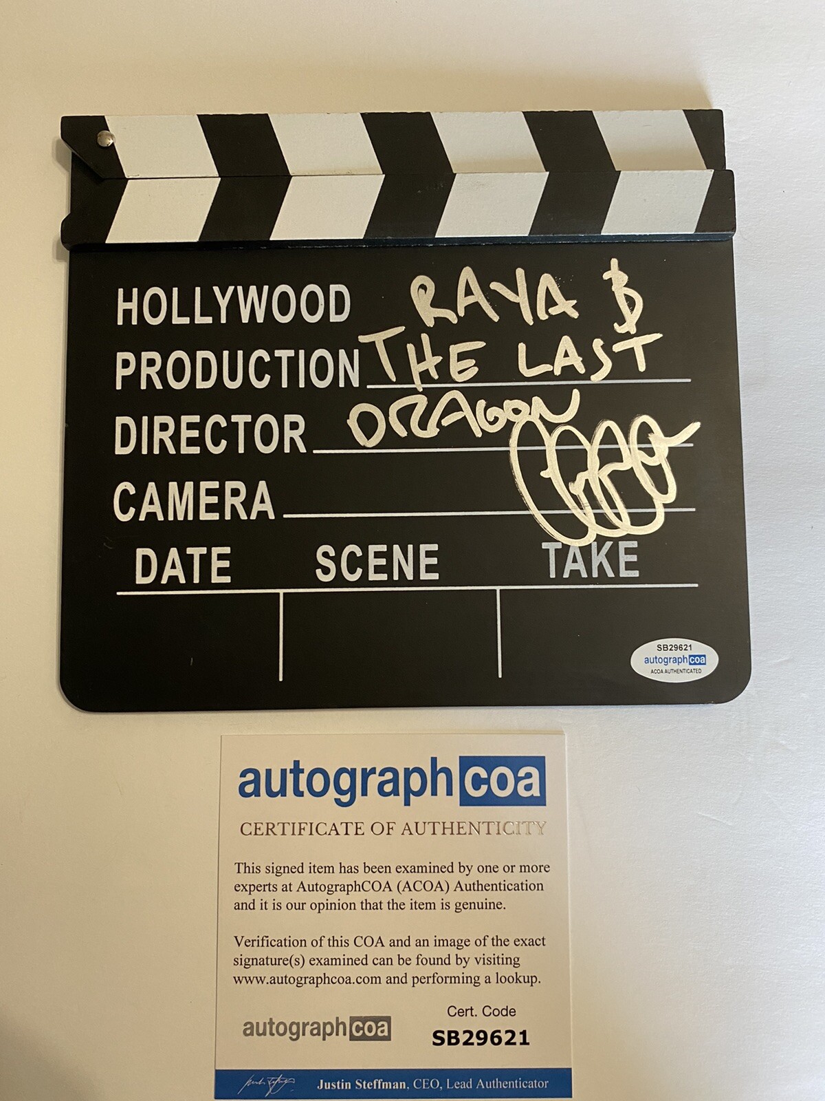 Carlos Lopez Estrada signed Autograph Director Board Raya & The Last Dragon ACOA
