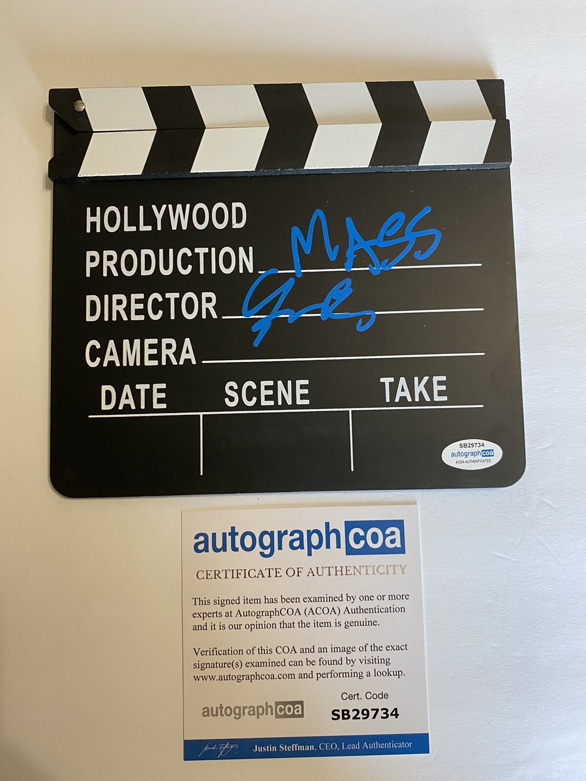 Fran Kranz Mass Director AUTOGRAPH Signed Clapboard Clapper ACOA
