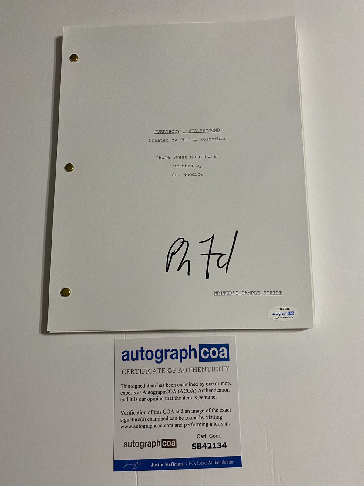 Phil Rosenthal Everybody Loves Raymond signed full script ACOA creator
