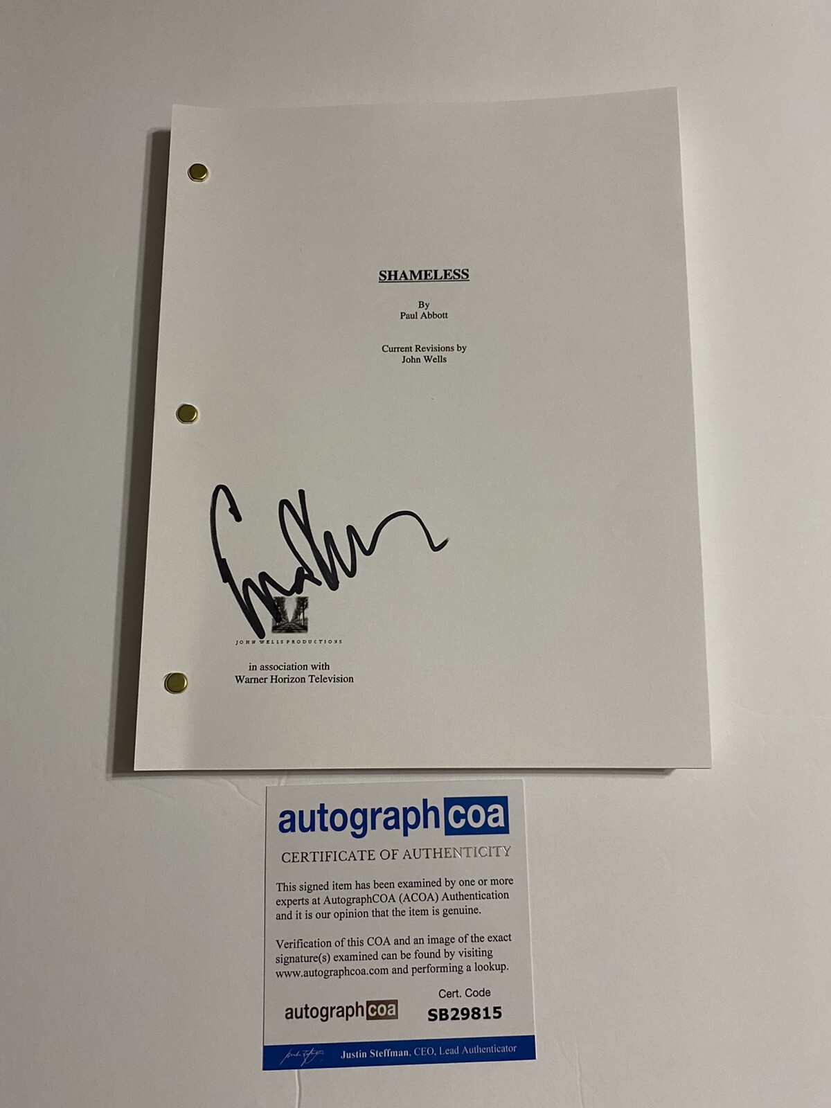 Emma Kenney signed Shameless ‘Debbie Gallagher’ full script ACOA
