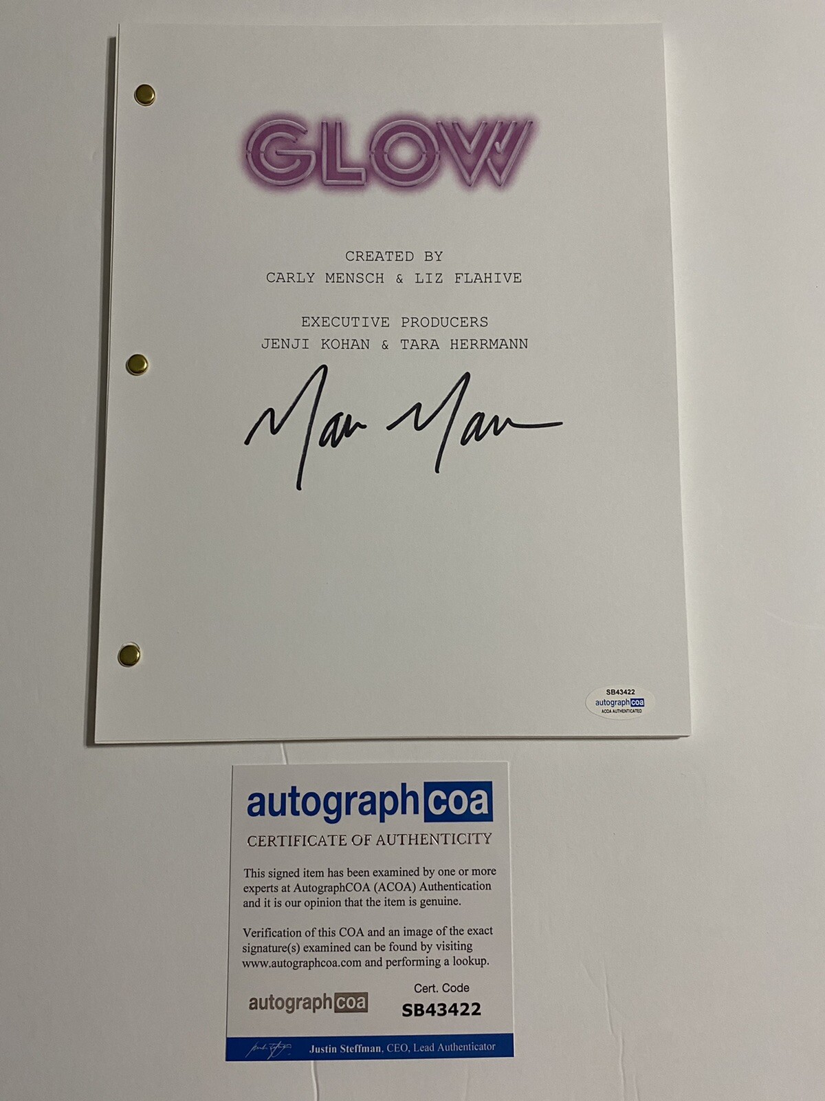 Marc Maron signed full Script Glow TV Show ACOA Autograph
