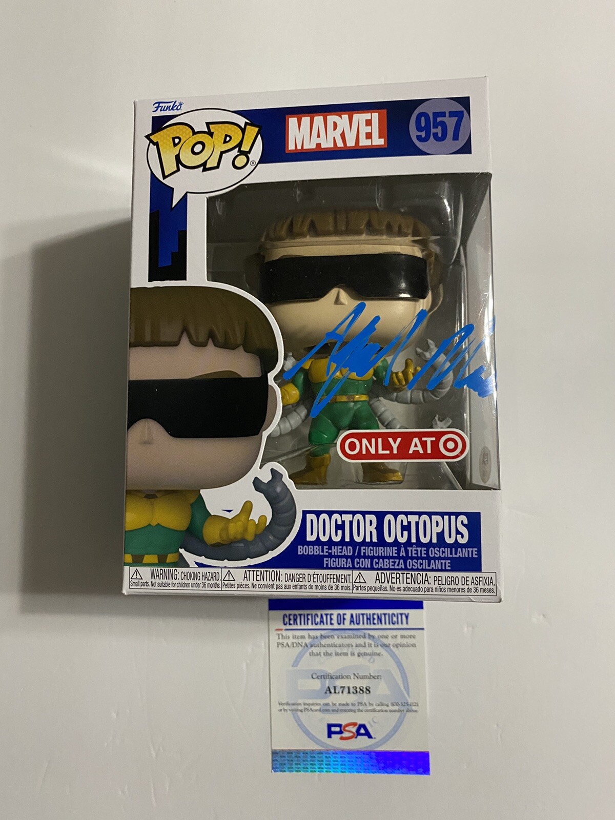 ALFRED MOLINA SIGNED AUTOGRAPHED DOCTOR OCTOPUS FUNKO POP DOC OCK SPIDER-MAN PSA COLLECTIBLE MEMORABILIA