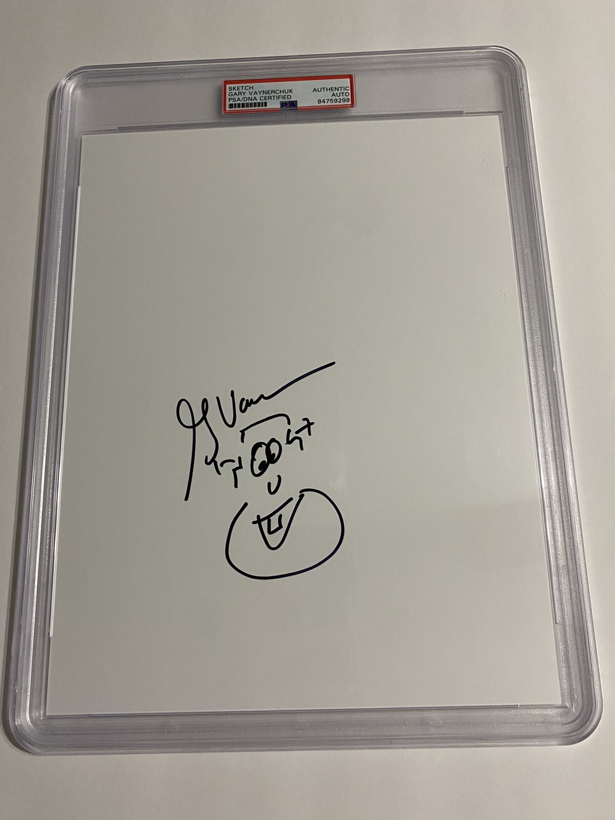 Gary Vee Vaynerchuk Signed Autograph 8.5x11 Sketch PSA COA Encapsulated Veecon
