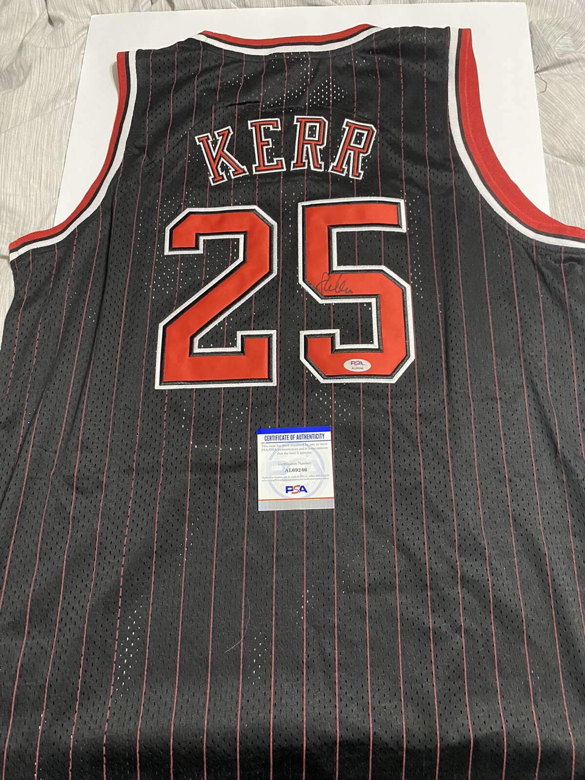Steve Kerr Signed Autographed Chicago Bulls Retro Jersey PSA/DNA Legend Warriors

