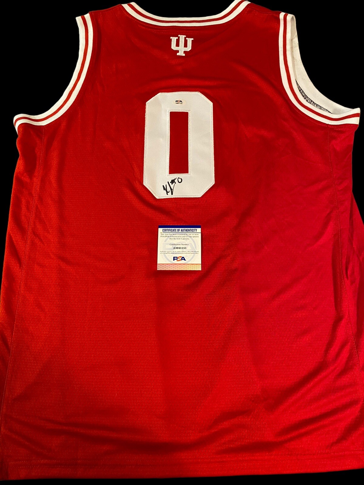 XAVIER JOHNSON INDIANA HOOSIERS BASKETBALL STAR SIGNED AUTOGRAPH JERSEY PSA COLLECTIBLE MEMORABILIA