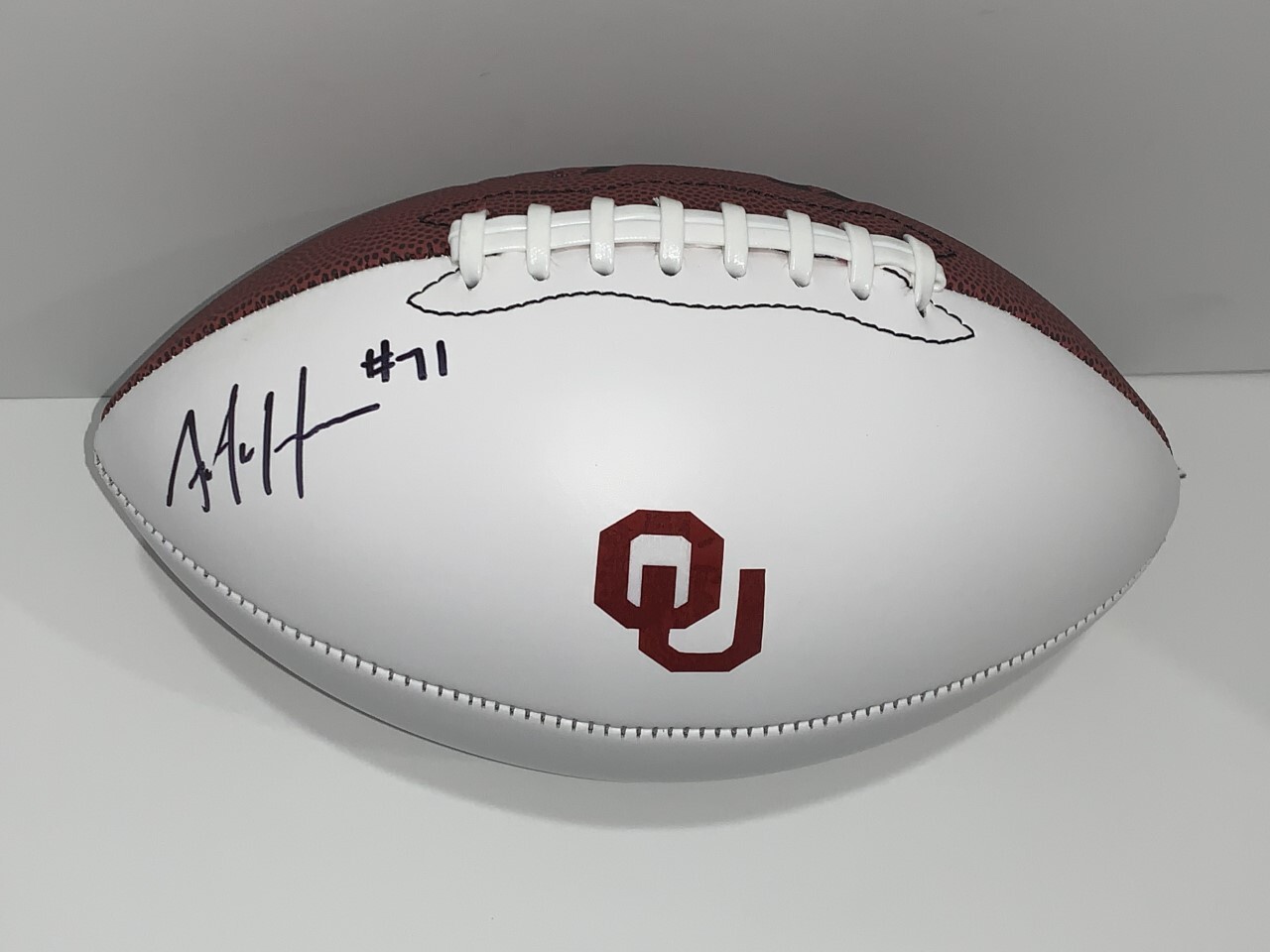 ANTON HARRISON SIGNED FOOTBALL OKLAHOMA SOONERS NFL STAR PROOF COLLECTIBLE MEMORABILIA