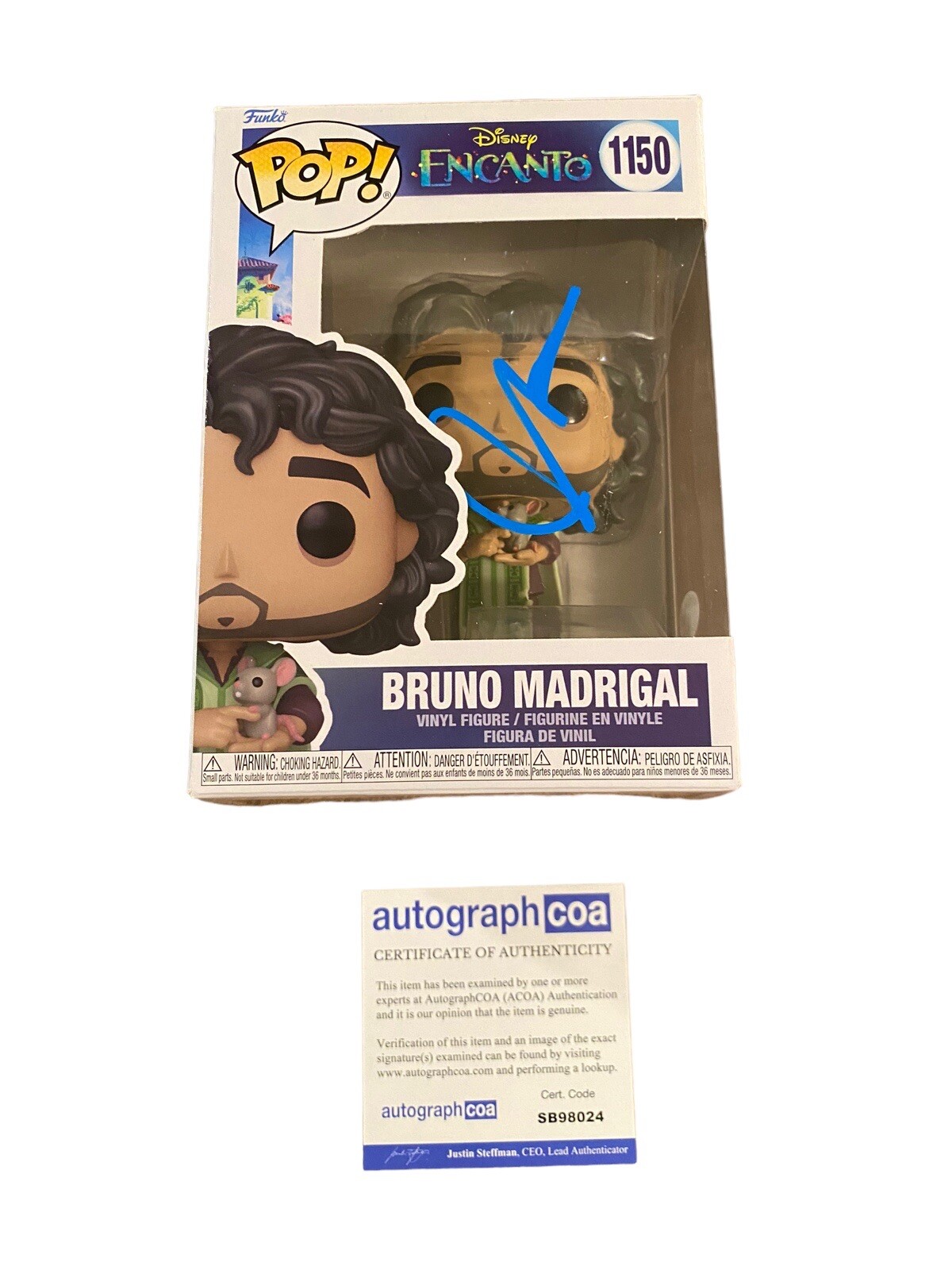 John Leguizamo ‘Encanto’ Signed Autograph ‘Bruno Madrigal’ Funko Pop ACOA
