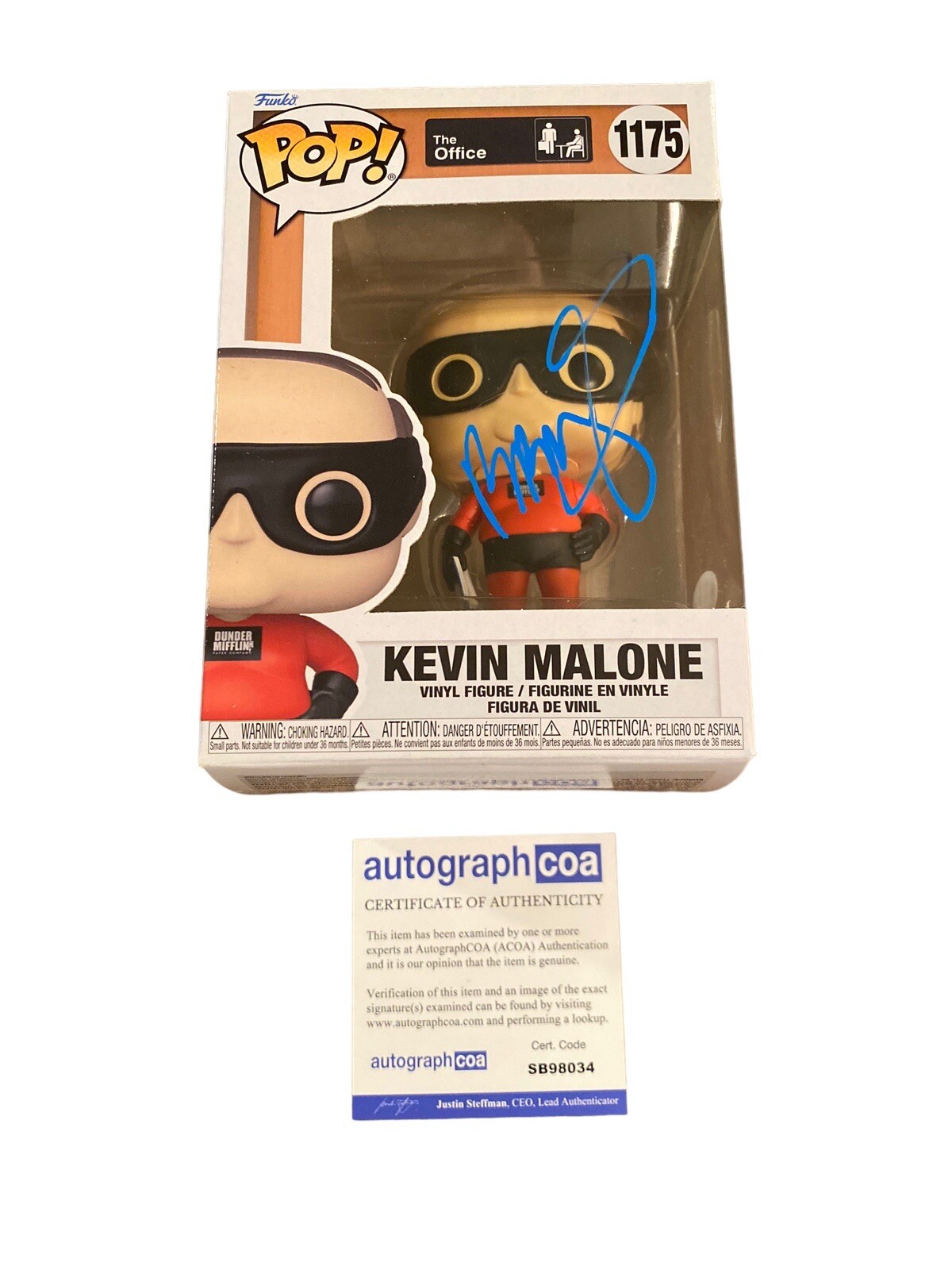 Brian Baumgartner ‘The Office’ Signed Autograph ‘Kevin Malone’ Funko Pop ACOA
