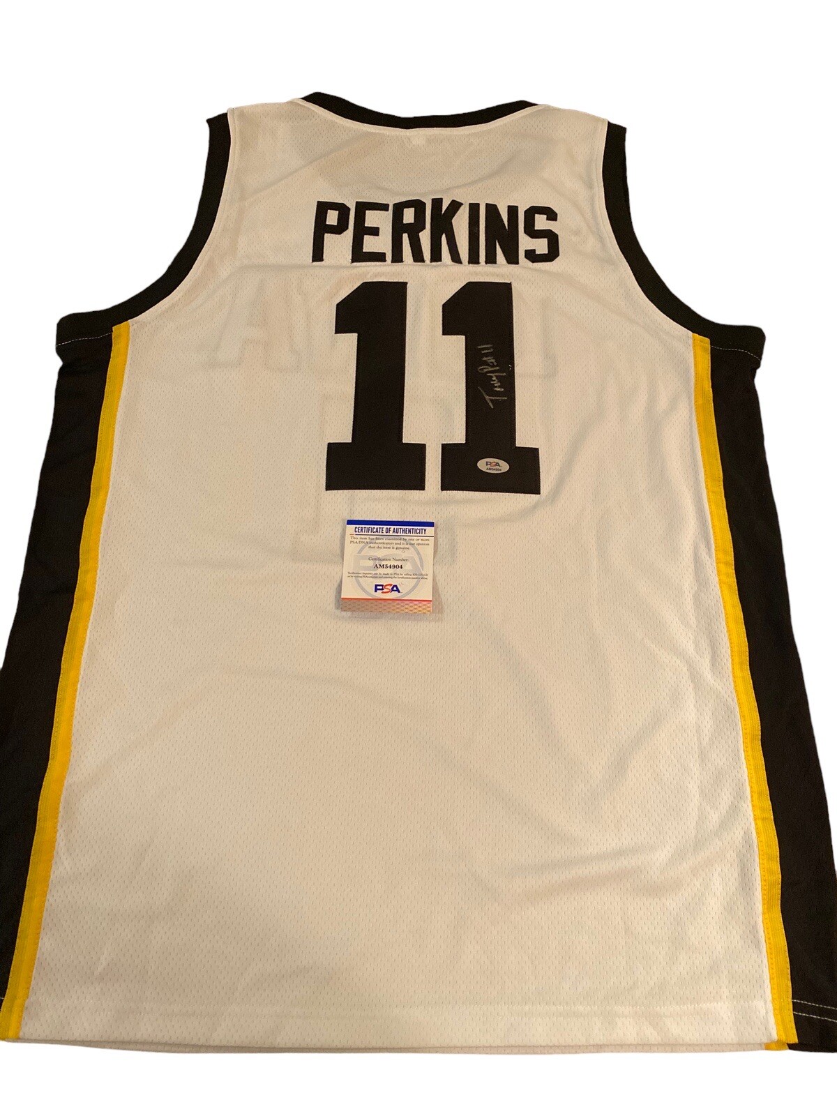 TONY PERKINS IOWA HAWKEYES BASKETBALL STAR SIGNED AUTOGRAPHED CUSTOM JERSEY PSA COLLECTIBLE MEMORABILIA