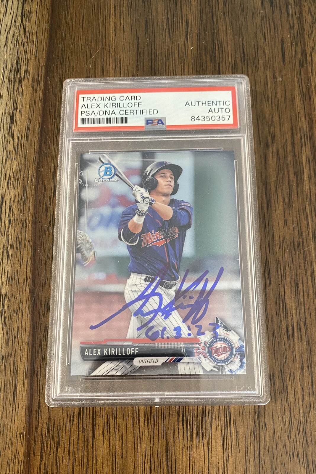 ALEX KIRILLOFF SIGNED ROOKIE 2017 BOWMAN CHROME RC AUTHENTIC AUTO PSA
