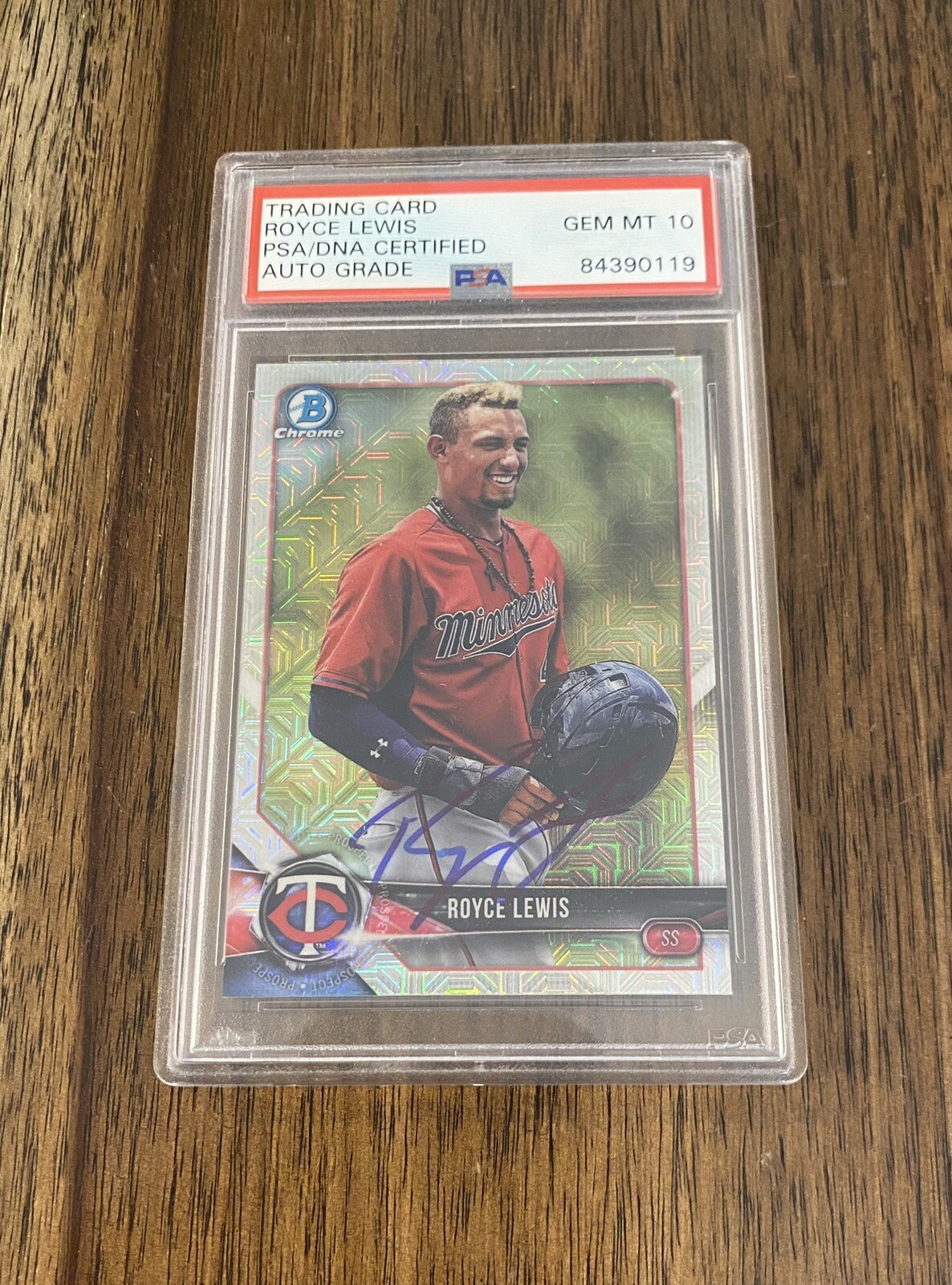 Royce Lewis Signed Autograph 2018 Bowman Chrome RC Rookie Auto PSA MN Twins
