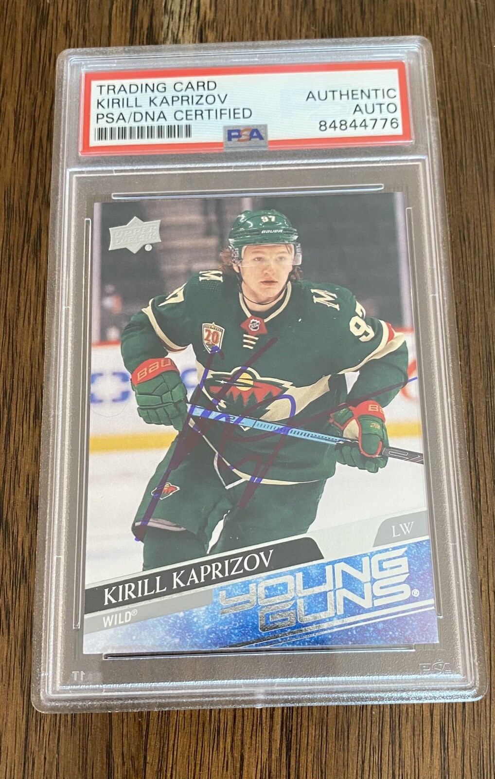Kirill Kaprizov Signed Autograph Upper Deck YOUNG GUNS Rookie Card MN Wild PSA
