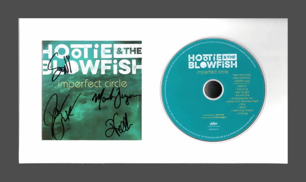 HOOTIE & THE BLOWFISH SIGNED AUTOGRAPH IMPERFECT CIRCLE CD DISPLAY DARIUS RUCKER