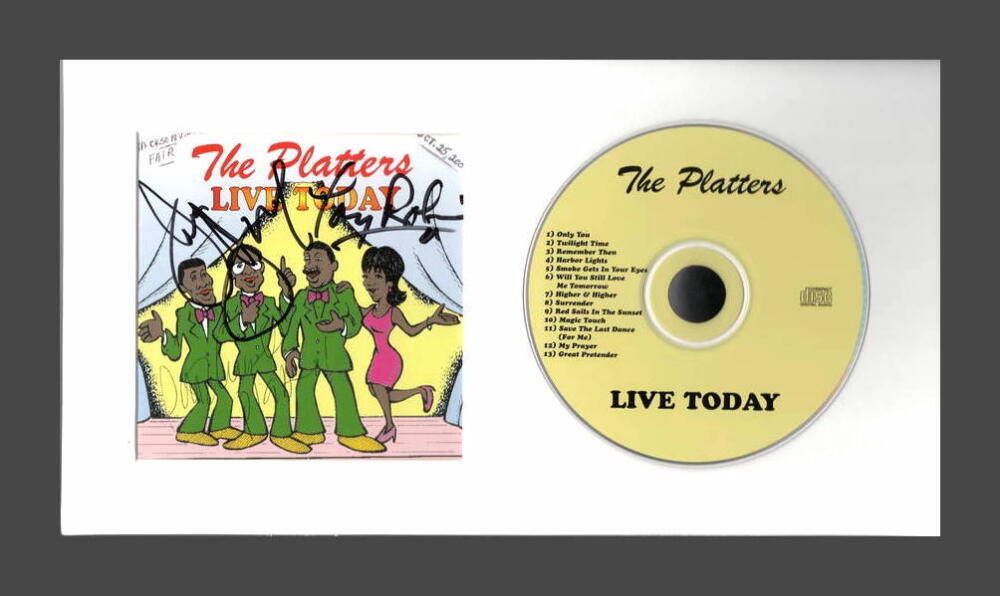 THE PLATTERS SIGNED AUTOGRAPH LIVE TODAY FRAMED CD DISPLAY - READY TO HANG!