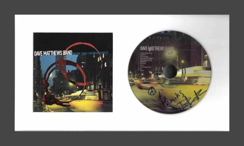 DAVE MATTHEWS SIGNED AUTOGRAPH BEFORE THESE CROWDED STREETS CD DISPLAY BAND JSA