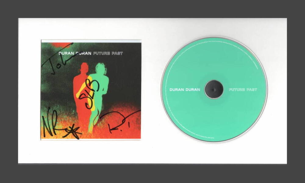 DURAN DURAN FULL BAND SIGNED AUTOGRAPH FUTURE PAST CD DISPLAY - READY TO HANG!